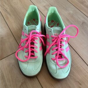 Adidas Women's Mint Green and Pink Sneakers